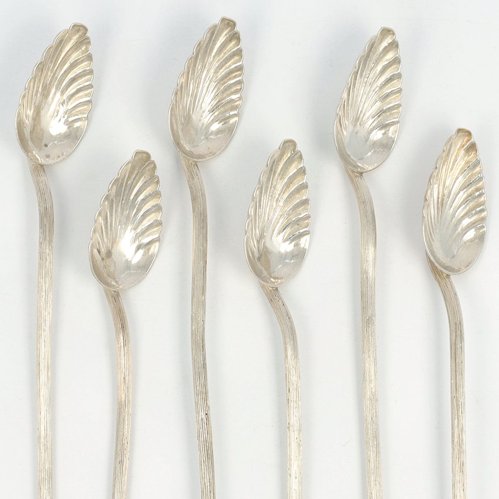 Cocktaillepels met rietje - Cucchiaio (6) - .925 argento #1.0