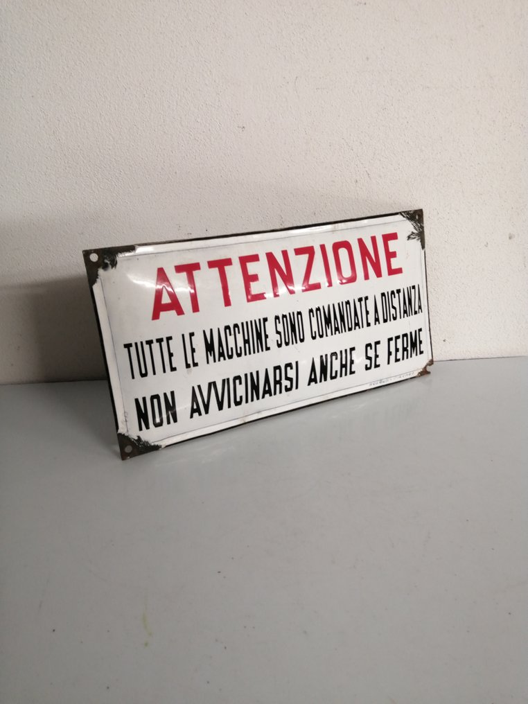 Enamel sign - Danger - Italy - 1940s - Enamel, Iron #1.0