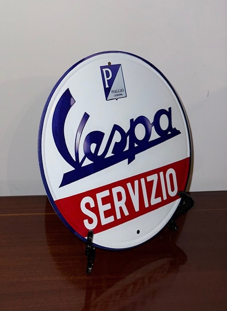 Piaggio Vespa υπηρεσία συμβολική πινακίδα σμάλτου - Εμαγιέ εικόνα - Σμάλτο #1.0