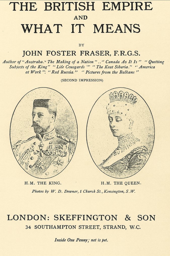 印刷字塊 - 印刷版是一本名为《The British Empire and What It Means》的小册子封面，由John撰写。 #1.0