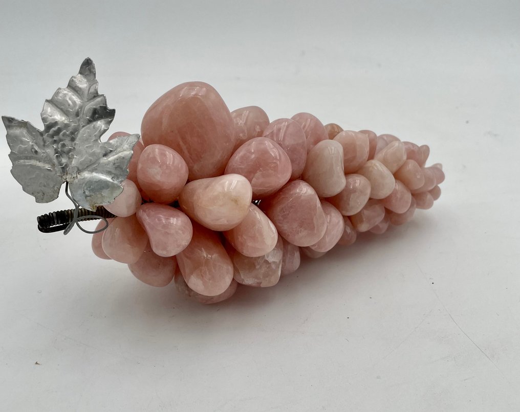 Sculpture, Magnificent and Large Decorative Vintage Rose Quartz Grape Cluster - 22 cm - Rose Quartz #1.0