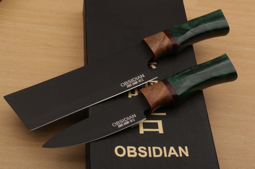 Obsidian - Μαχαίρι κουζίνας - Kitchen knife set -  Παρουσίαση της σειράς Obsidian Custom Made Range Chef Knives Traditional Craft - Εξειδικευμένο Χάλυβα - Ολλανδία #1.0