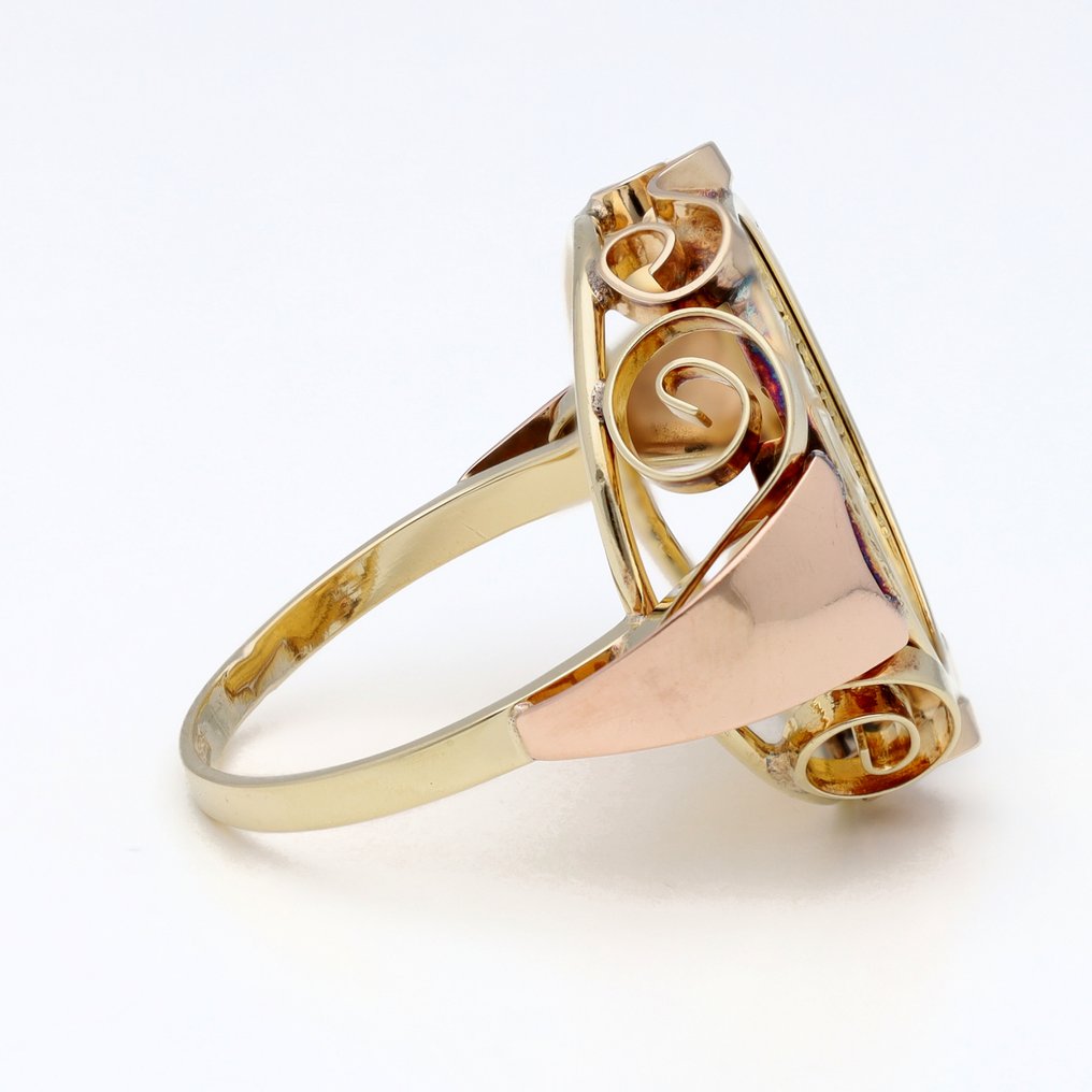 Bague - 14 carats Or jaune, Or rose - Nefertiti #4.3
