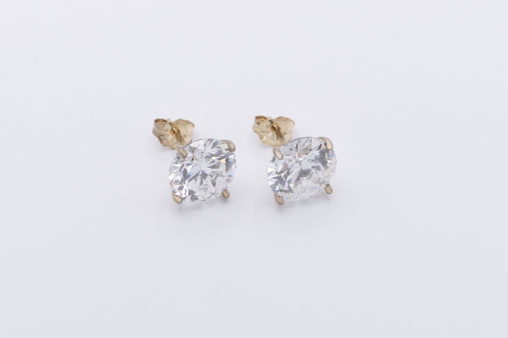没有保留价 - 耳环 - 18K包金 黄金 - 3.00ct. tw. 钻石 (实验室培育) #3.2