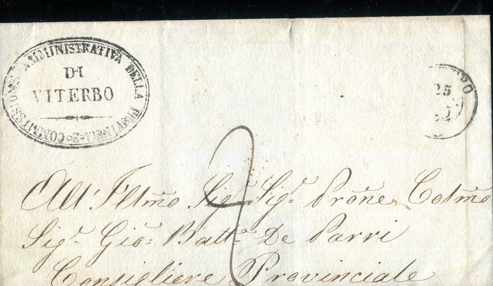 意大利古城邦-教皇国 1852/1868 - 三次发行的5份文件的简要集合 - Sassone 3Ab, 4Aa, 17, 26. #2.1