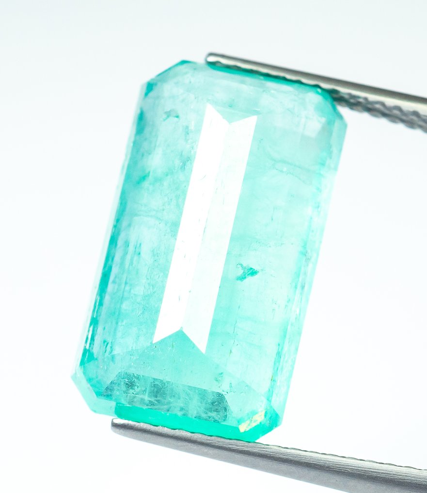 No Reserve Price Emerald - 10.20 ct - Bellerophon Gemlab - Bluish Green (Nigeria) #4.3