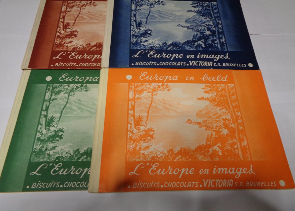 Collezione a tema - 4 splendidi album 'Europa in beeld' pubblicati dal produttore di cioccolato di Bruxelles Victoria. - Victoria #1.0