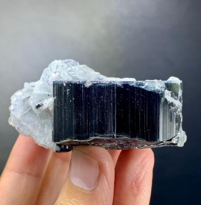 Natural Blue Cap Tourmaline Crystal Mineral Collection - Height: 62 mm - Width: 45 mm- 128 g - (1) #2.1