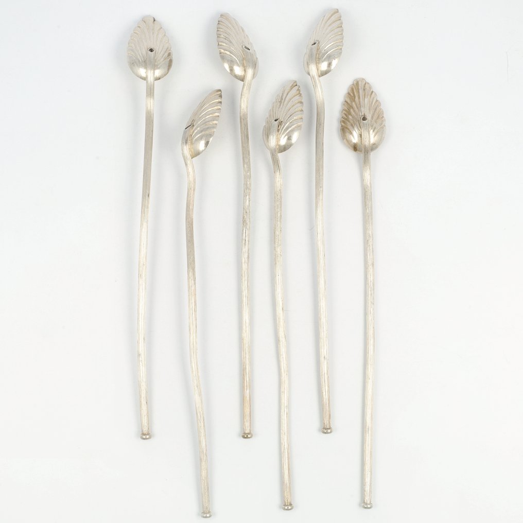 Cocktaillepels met rietje - Cucchiaio (6) - .925 argento #3.2