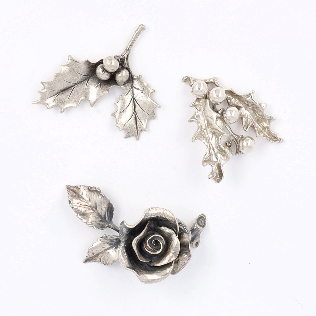 O.a. Antonio Milani, Giancarlo Guilar di del Gamba & Luigino Norcini - Miniatuur 'Kersttakken' - Miniaturowa figura (6) - Srebro pr. 800, Srebro pr. 925 #2.1