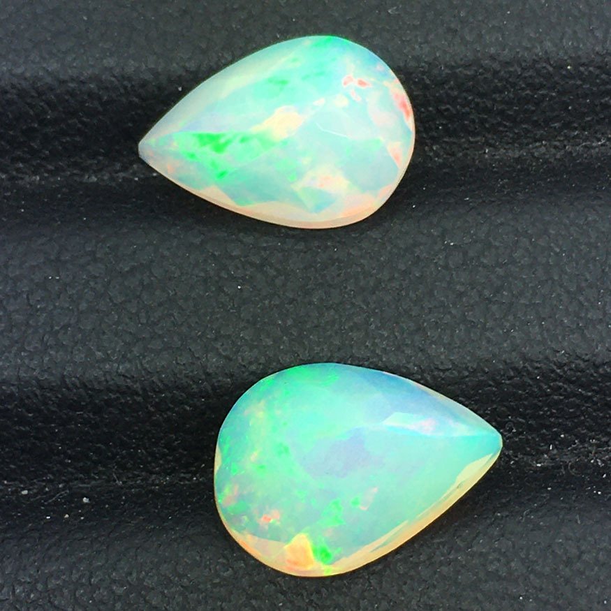 Nincs minimálár - 2 pcs Fehér Opál - 3.54 ct - Antwerpeni Drágakővizsgálati Laboratórium (ALGT) - Natural opál #2.1