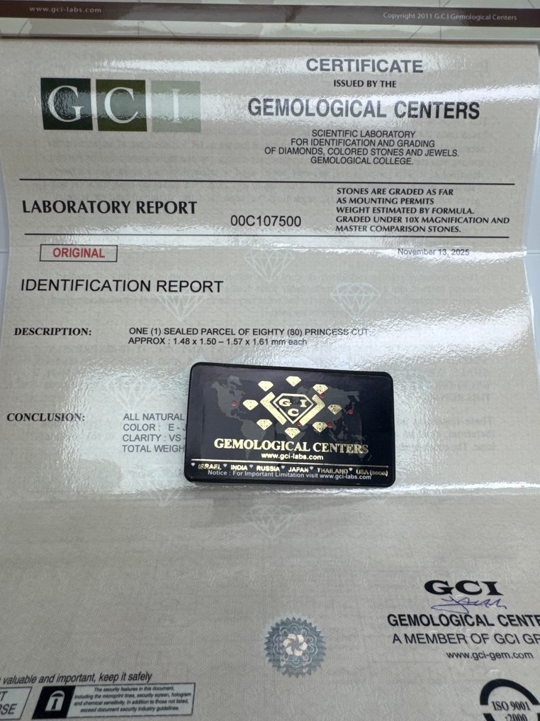 没有保留价 - 80 pcs 钻石  (天然)  - 2.02 ct - E, F, G, H, I, J - VS1 轻微内含一级, VS2 轻微内含二级, SI1 微内含一级, SI2 微内含二级 - 以色列宝石中心（G.C.I.） #2.1