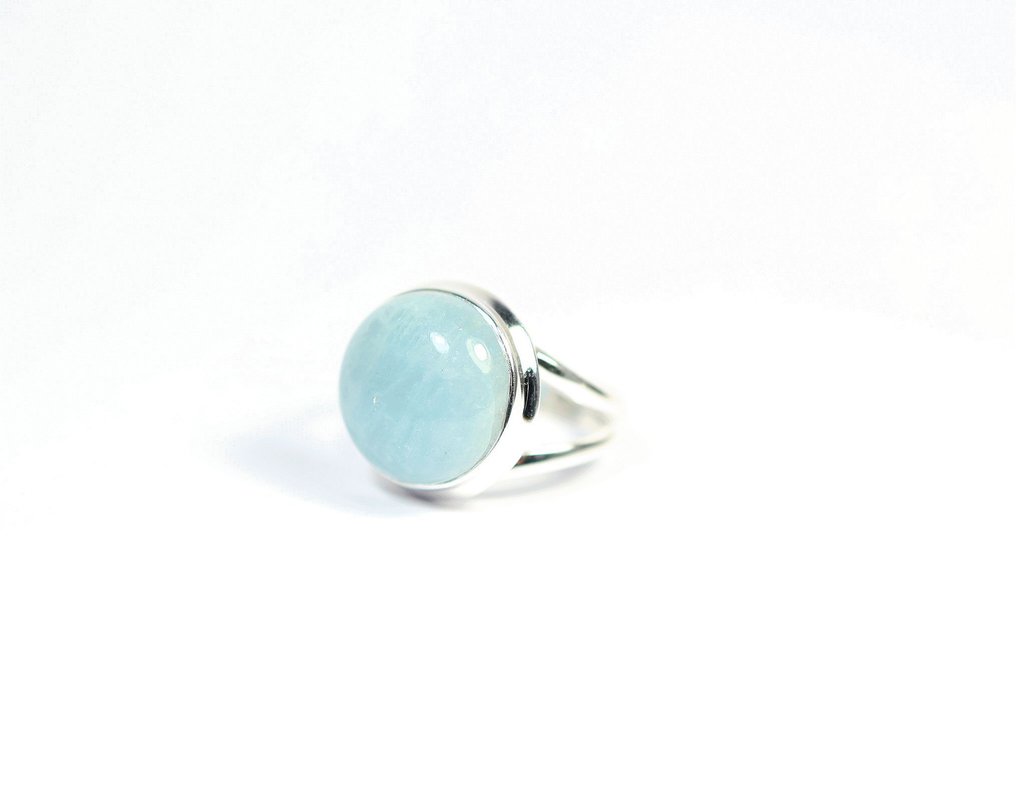 海蓝宝石 戒指 / 凸面宝石 / 新- 5.4 g - (1) #2.1