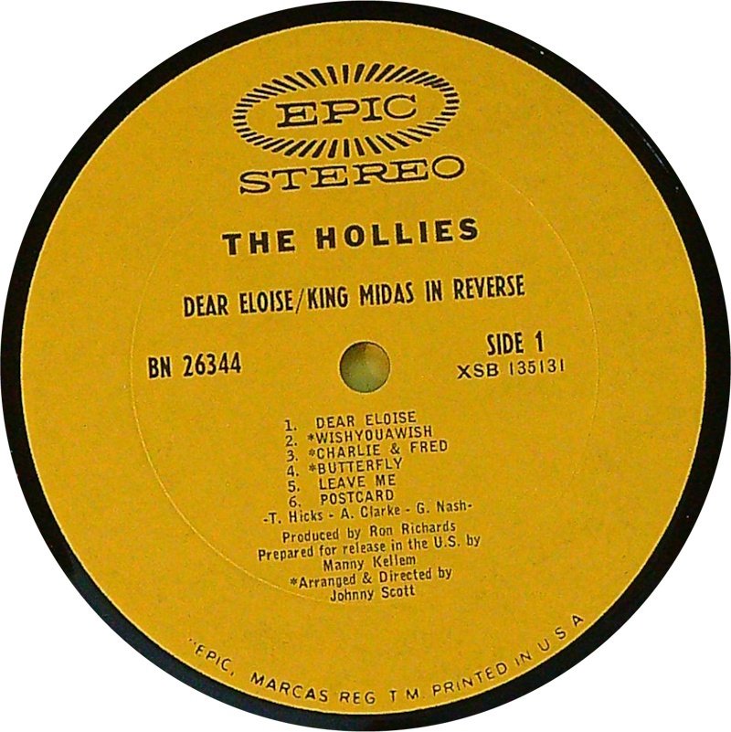 The Hollies - Dear Eloise/King Midas In Reverse - LP Album (stand-alone item) - 1st Pressing - 1967 #2.1