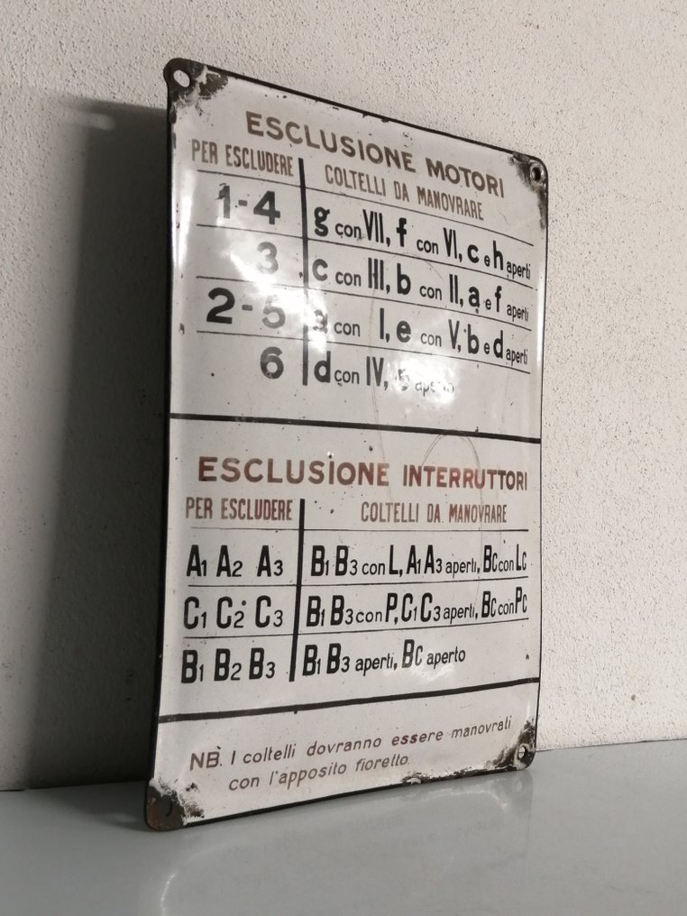 Enamel sign - Industrial - Italy - 1940s - Enamel, Iron #1.0