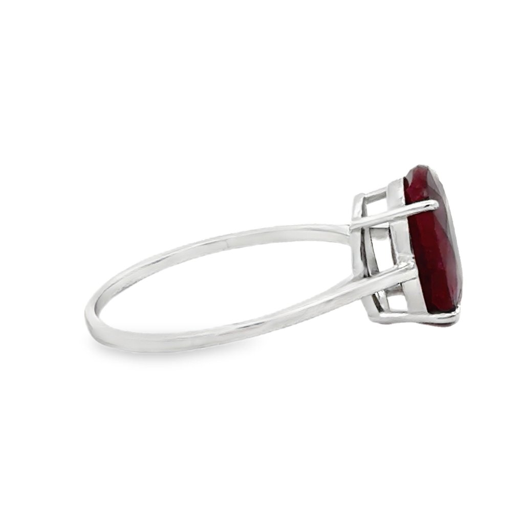 No reserve price - Ring - 14 kt. White gold -  3.28ct. tw. Ruby #4.3
