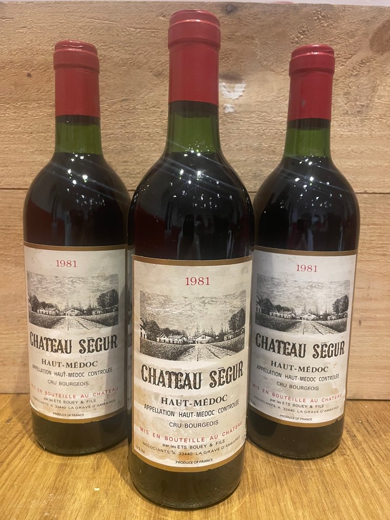 1981 Chateau Ségur - Haut-Médoc - 3 Flasker (0,75 L) #1.0