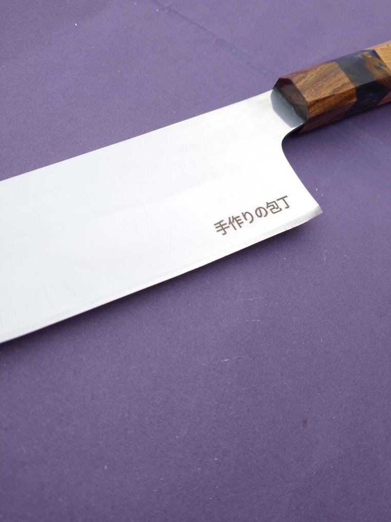 Μαχαίρι κουζίνας -  Μαχαίρι Kiritsuke Επιμηκυμένο από τον Θρυλικό K Romain. - Shirogami λευκό ατσάλι φυσικό ξύλο. - Ιαπωνία - Συνεργασία Γάλλων καλλιτεχνών #3.2