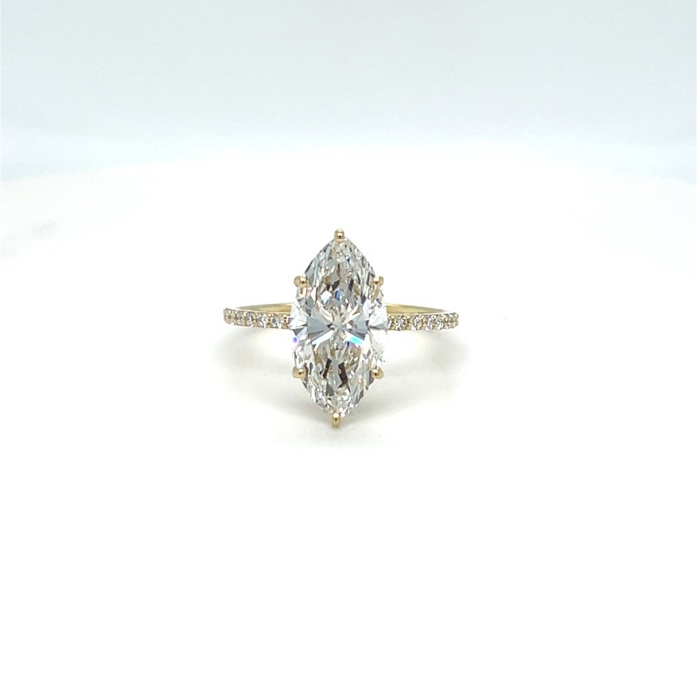 戒指 - 14K包金 黄金 -  3.26ct. tw. 钻石 (实验室培育) - 钻石 #1.0