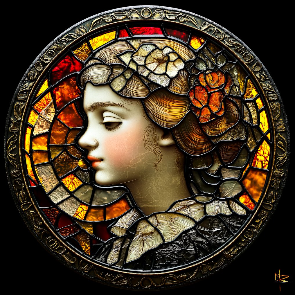 PLM-Art - Little Girl Vitraux Style XL #1.0