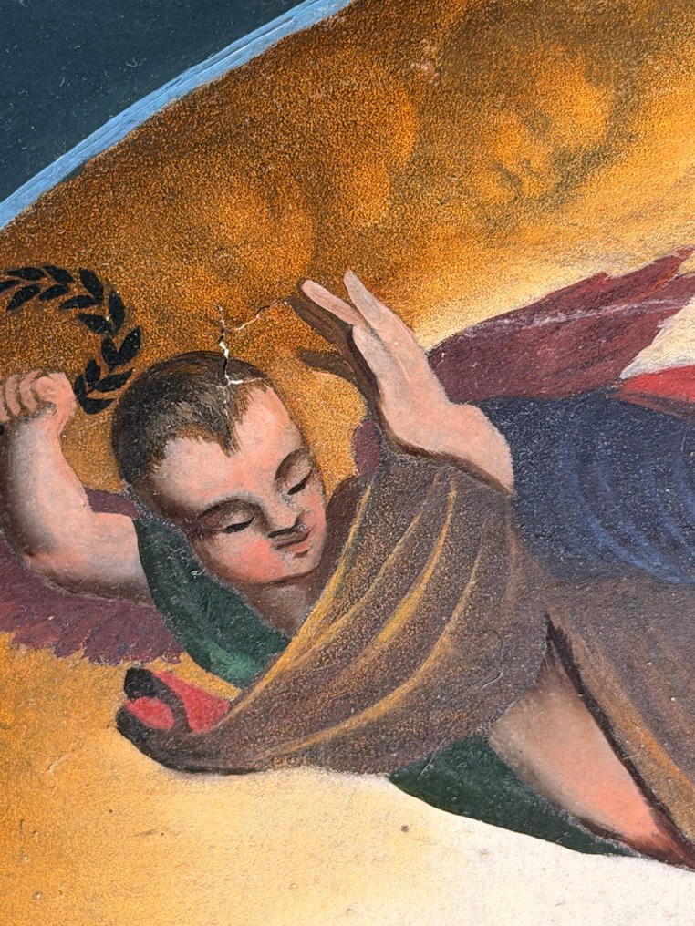 生动的圣母升天节展示,无底价 - 古董 - 木, 紙, 亞麻 - 1850-1900 - Maria Himmelfahrt #4.3