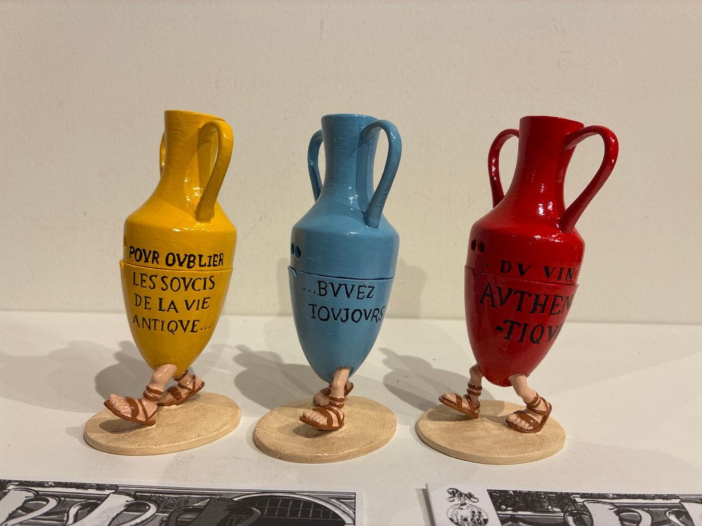 Asterix - 3 Figure - Pixi 4172 + 4174 + 4176 - Les Amphores Publicitaire Jaune + Bleue + Rouge - 2006 #1.0