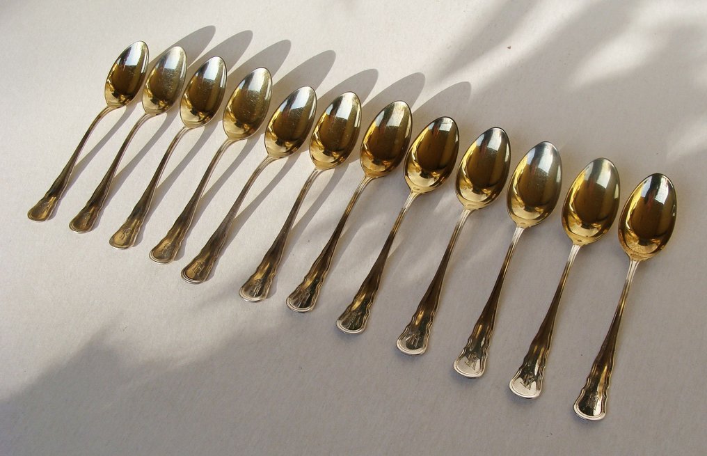 Bremer Silberwaren-Fabrik - Cucchiaino da caffè (12) - 800 argento placcato #1.0