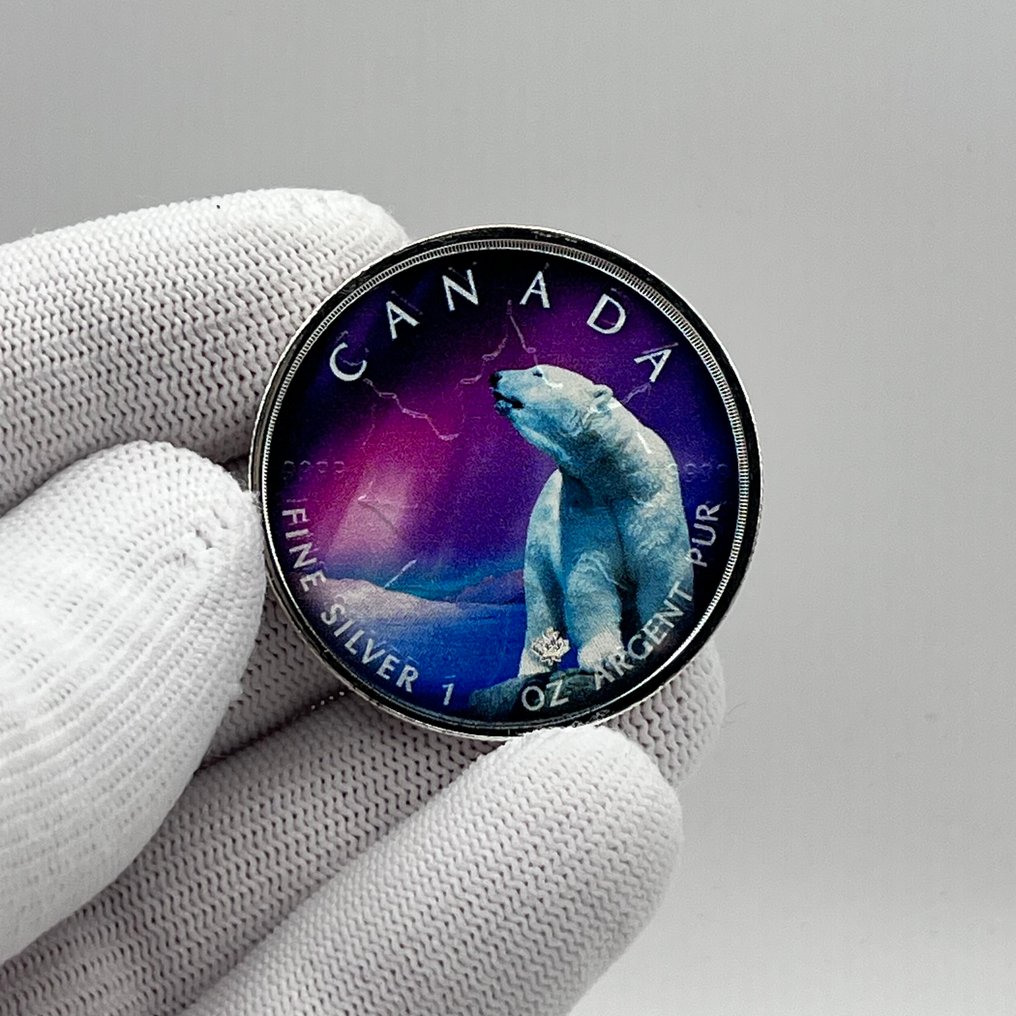 Canada. 20 Dollars 2020 – Polar Lights – Churchill Town (Coin #3) – 1 oz Silver coin .9999 – Colorized #1.0