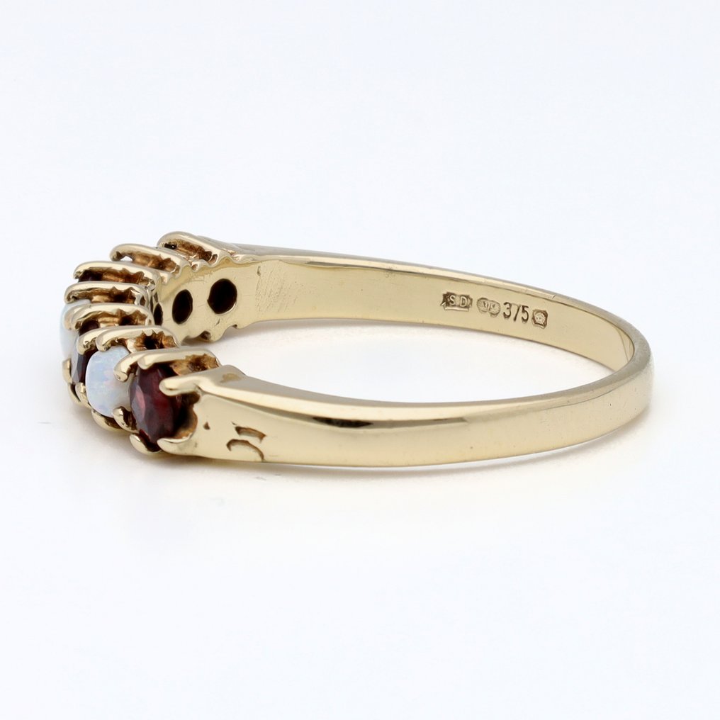 χωρίς τιμή ασφαλείας - Δαχτυλίδι - 9 kt. Κίτρινο χρυσό Γρανάτης - Οπάλιο #2.1