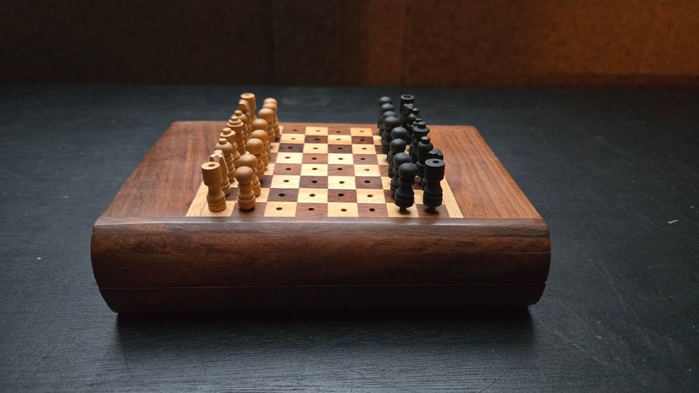 Set di scacchi - Pocket/mini - Ingelegd hout - Legno #1.0