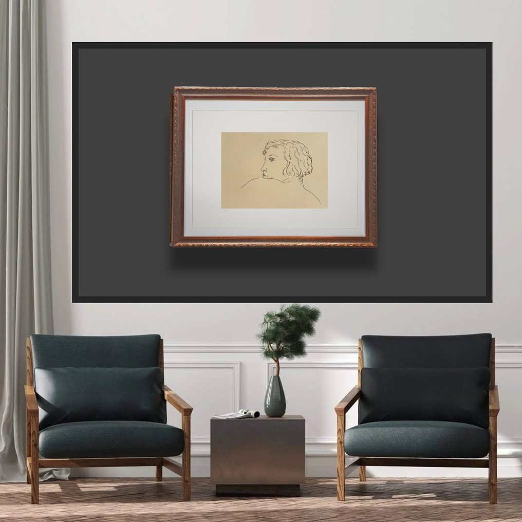 Giorgio De Chirico (1888-1978) - Profilo di donna-Opera a vernice molle #3.2