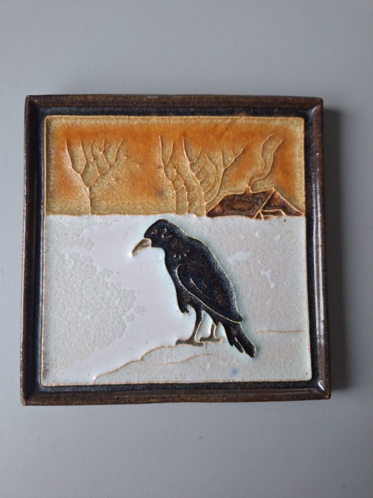  瓦 - 珐琅瓷砖乌鸦 - Porceleyne Fles - 1930-1940  #1.0