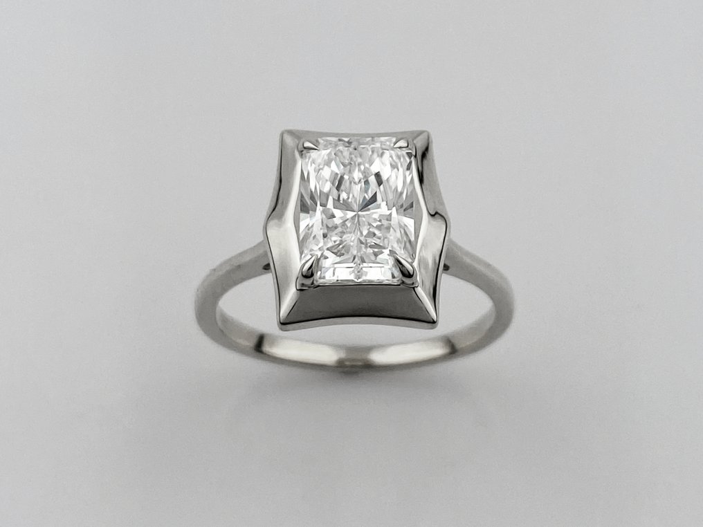 Sans prix de réserve - Bague - 14 carats Or blanc - 2.02ct. tw. Diamant (Cultivé en laboratoire) #1.0