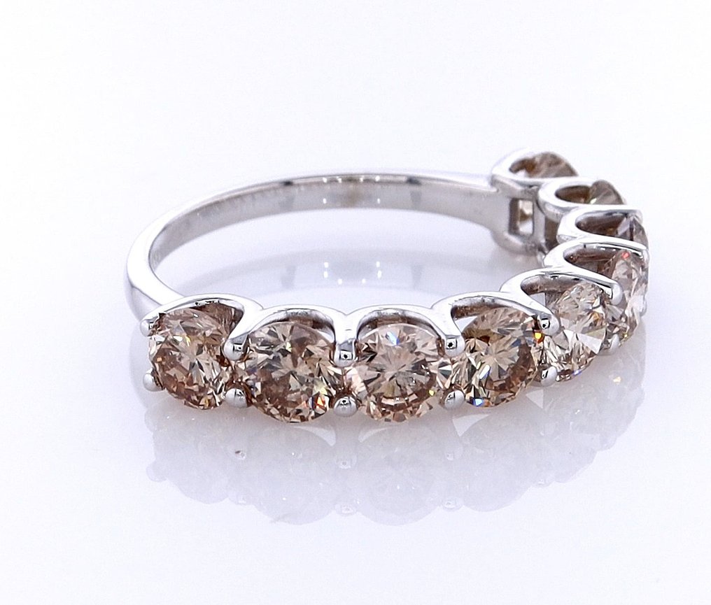 没有保留价 - 戒指 - 14K包金 白金 -  2.77ct. tw. 钻石 (天然色彩的) #1.0