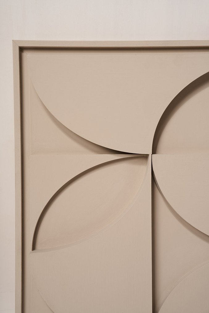 Mo Cornelisse - YoungC - Geometric Abstract Relief – Minimalistic Wall Art - Light Beige #1.0
