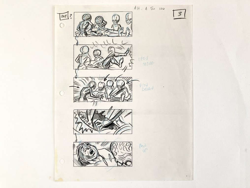 Mars Attacks! Original Storyboard Drawing by Pete Von Sholly (Warner Brothers, 1996) #1.0
