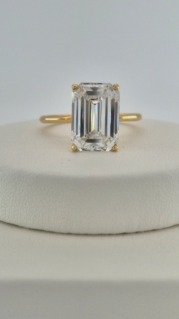 Δαχτυλίδι αρραβώνων - 18 καράτια Κίτρινο χρυσό -  5.07ct. tw. Διαμάντι (Εργαστηριακής καλλιέργειας) #4.3