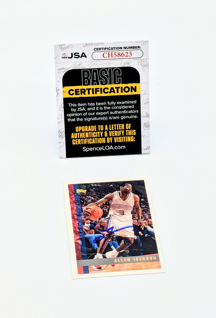 1997/98 Topps NBA Allen Iverson - Hand Signed 2nd Year Card - Autograph JSA Certified Card - 八成新 (NM) #2.1