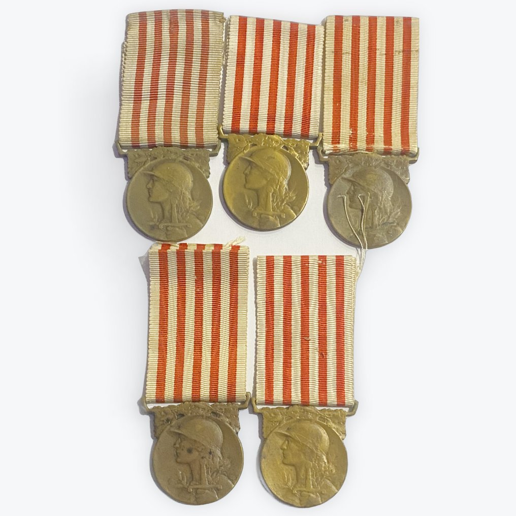 Γαλλία - Στρατιωτικό μετάλλιο - Σετ πέντε αναμνηστικών μεταλλίων του Μεγάλου Πολέμου #1.0