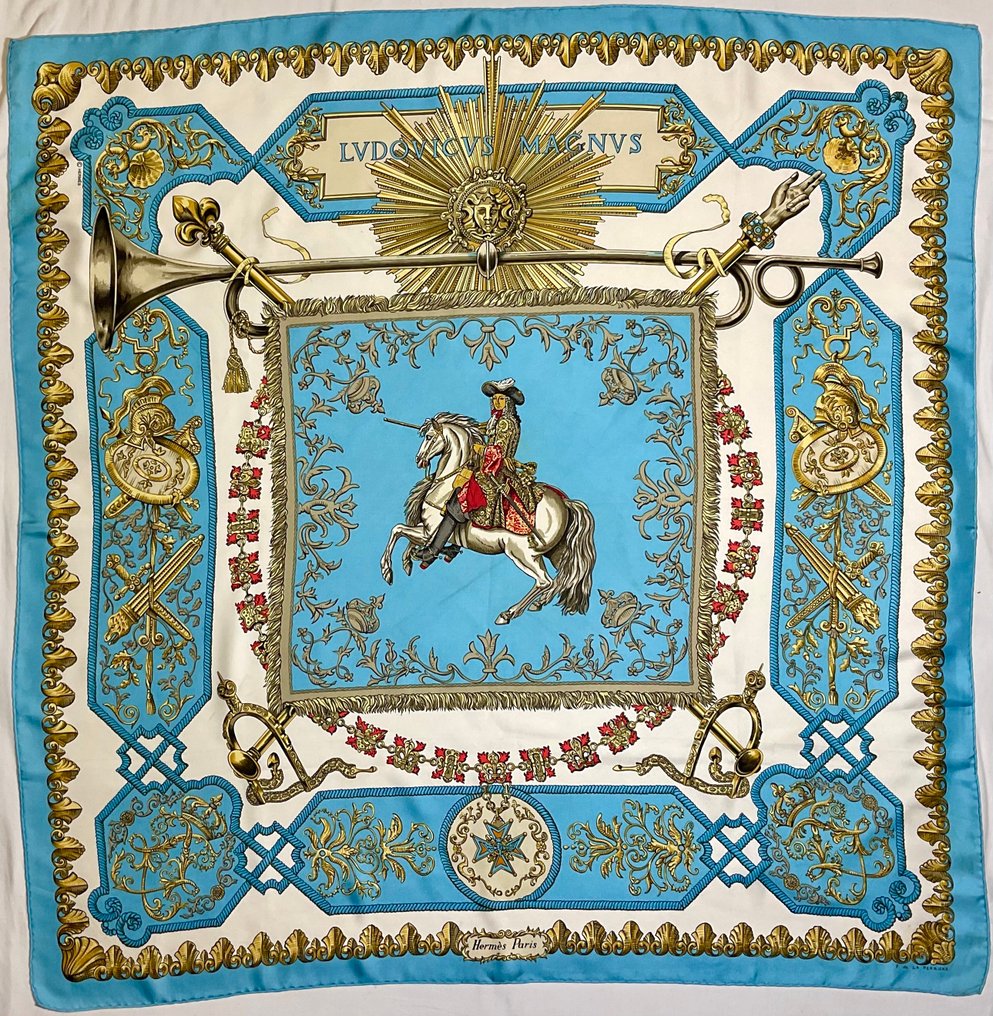 Hermès - Hermès “Ludovicus Magnus” Silk Carré 90 · Designed by Françoise de la Perrière · Hand-Rolled Edges · - Κασκόλ #4.3
