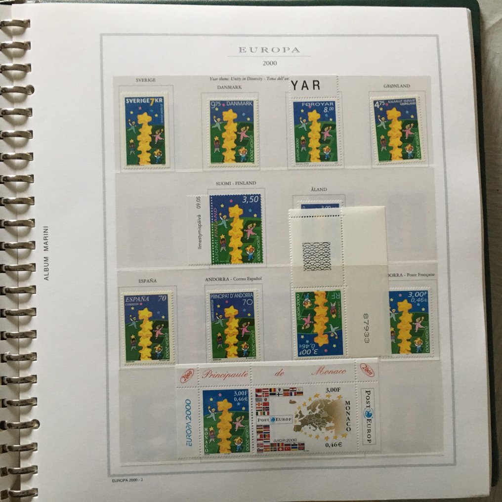 Europa  歐洲郵電管理委員會  - 漂亮的2000年至2009年欧洲CEPT新邮票收藏 #2.1