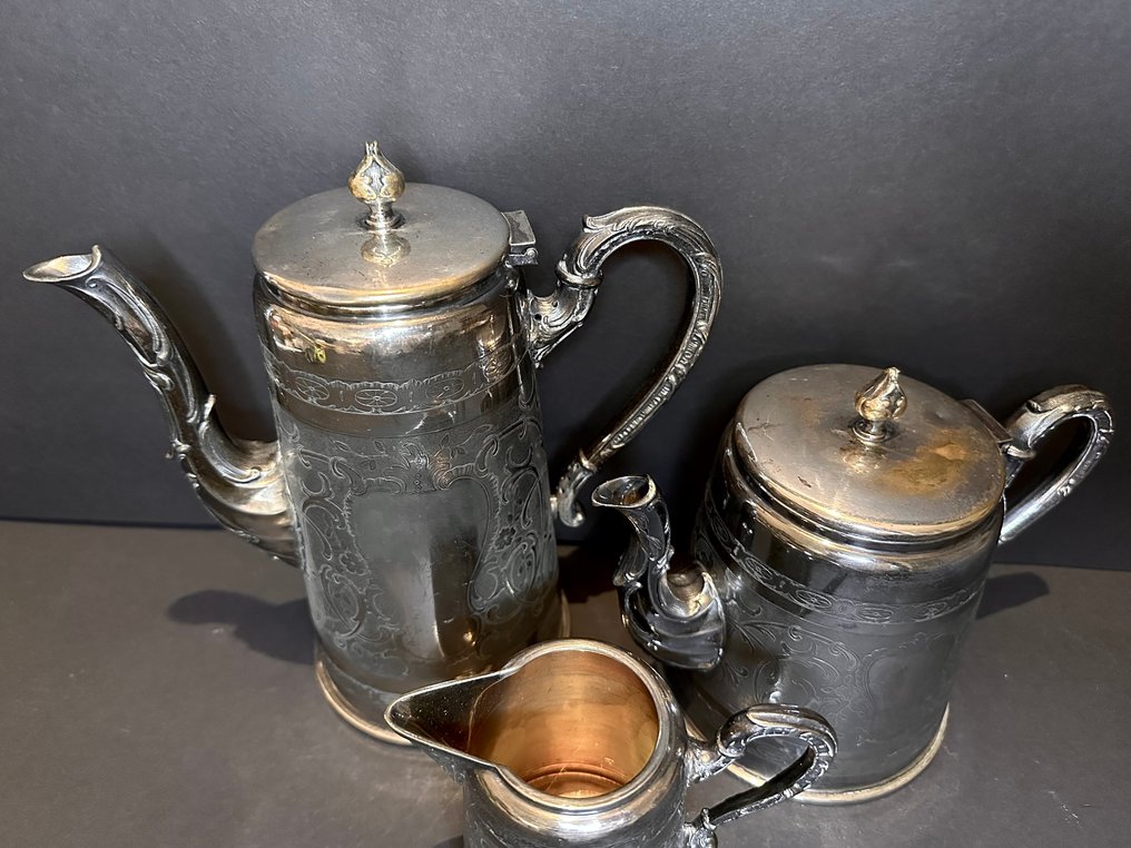 WMF / Geislingen - Kaffe- och teservis (3) - Britannia metal #4.3