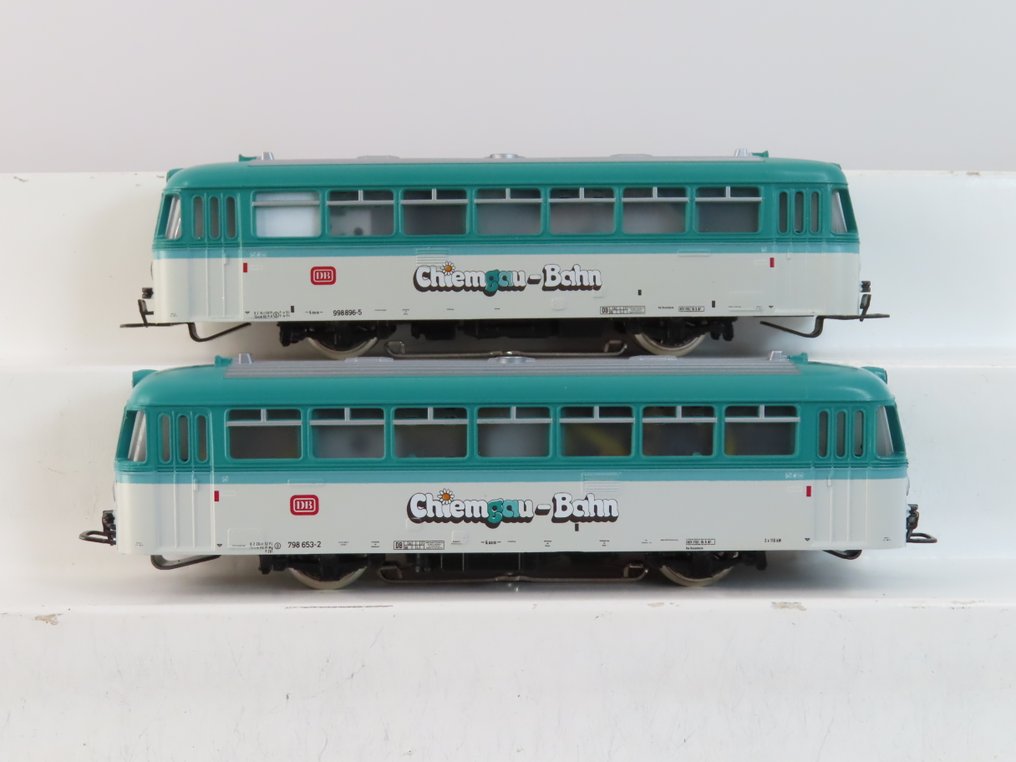 Primex H0 - 3012 - Βαγόνι τρένου μοντελισμού (1) - Διπλό σετ Uerdinger railbussen με εκτύπωση «Chiemgau bahn». - DB #1.0