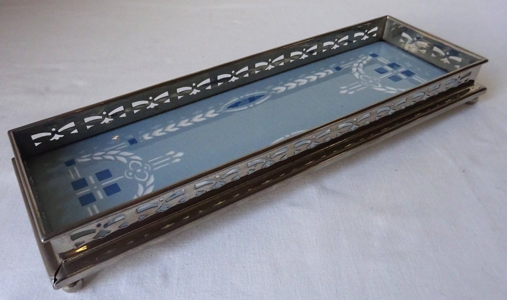 德国唯宝 - 托盘 - 精美的 Art Deco 托盘 - 托盘 - 瓷, 镀银 - 平板托盘 #1.0