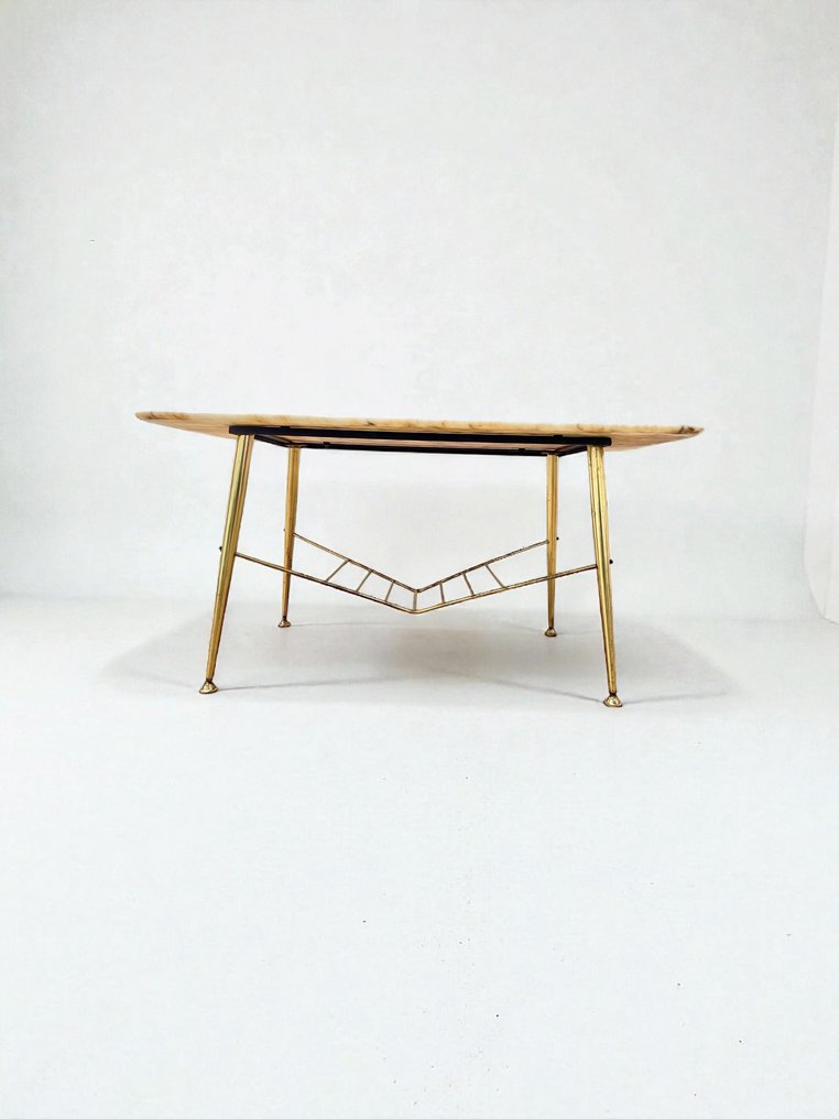 Couchtisch - Marmor, Messing #1.0