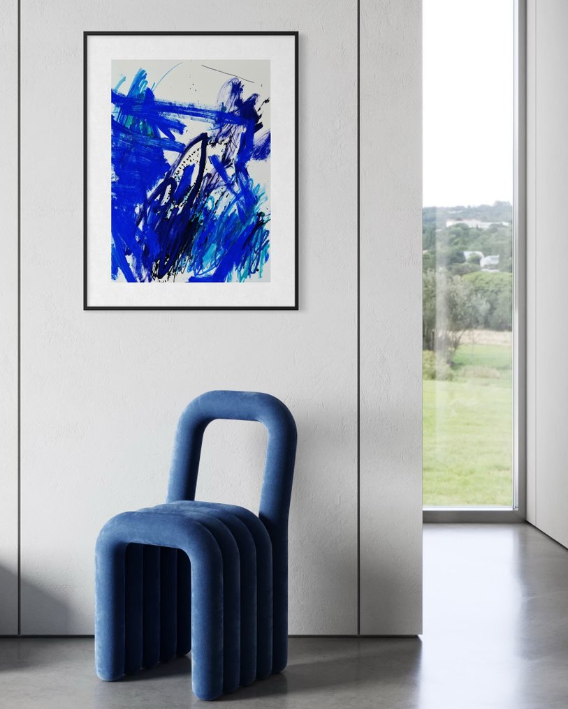 Cristine Balarine - Open sea swimming - panel 1 of 2 _ original abstract paintings on fine art paper #3.2