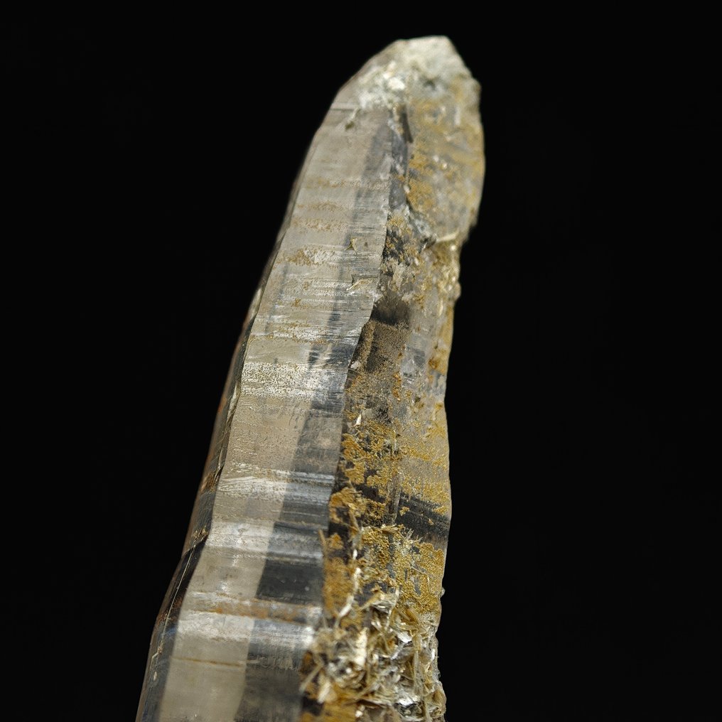 QUARZO SVIZZERO, Abito TESSINER con LIMONITE Gialla, Svizzera Cristalli su matrice - Altezza: 67 mm - Larghezza: 21 mm- 26 g #1.0