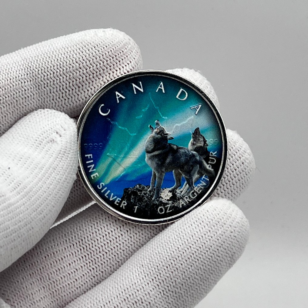Canadá. 20 Dollars 2020 – Polar Lights – Banff National Park (Coin #4) – 1 oz Silver coin .9999 – Colorized #1.0