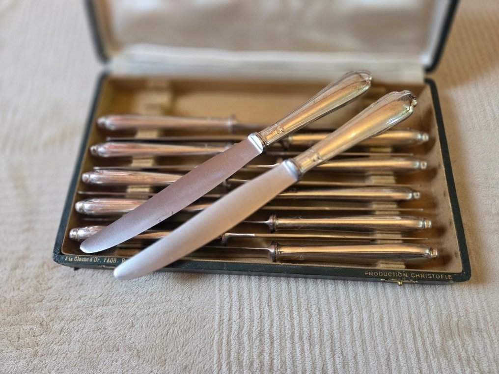 Christofle - Servizio di posate per 12 (12) - Modello Pompadour - metallo argento - coltelli da tavola #1.0