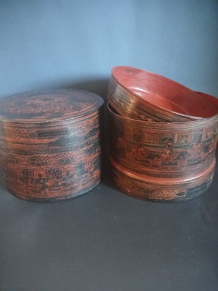 Doos (3) - Bamboe - Birmaanse betelnoot box #4.3